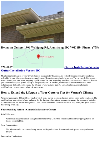 How to Extend the Lifespan of Your Gutters: Tips for Vernon's Climate