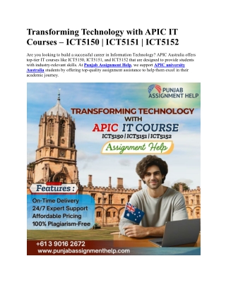 Transforming Technology with APIC IT Courses – ICT5150 | ICT5151 | ICT5152