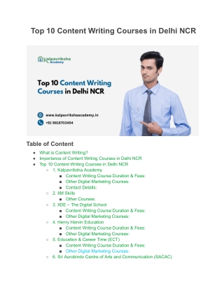 Top Content Writing Courses in Delhi to Boost Your Career
