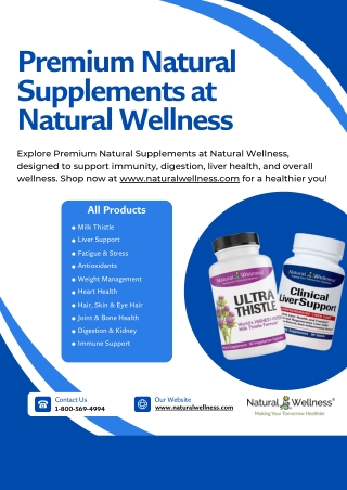 Premium Natural Supplements at Natural Wellness - www.naturalwellness.com