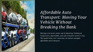 Affordable Auto Transport