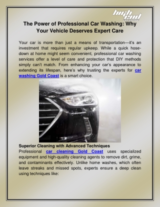 Car washing Gold coast