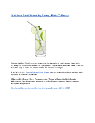 Stainless Steel Straws by Savoy _ BistroToRestro