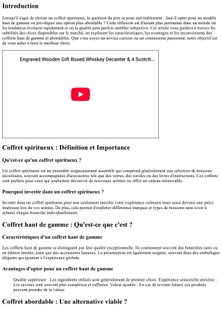 Coffret haut de gamme ou abordable ? Quel est le meilleur choix ?