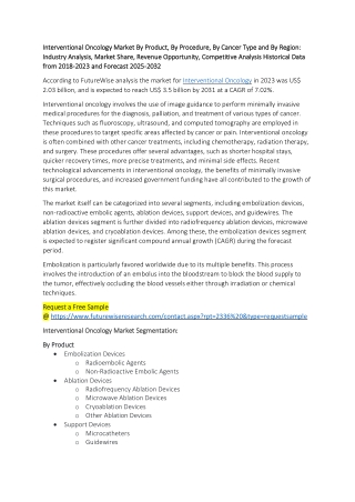 Interventional Oncology Market: Trends, Growth & Forecast