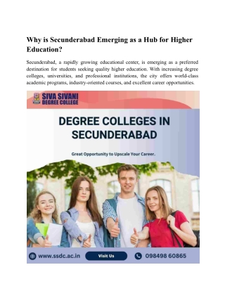 Why is Secunderabad Emerging as a Hub for Higher Education