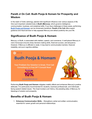 Book Pandit Ji for Budh Pooja & Homam | On-Call Services