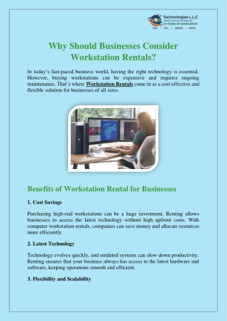Why Should Businesses Consider Workstation Rentals?