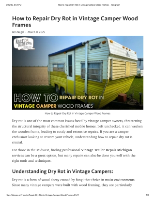 Effective Vintage Trailer Repair Michigan Tips for Dry Rot in Camper Frames