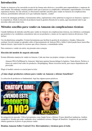 Métodos sencillos para vender en Amazon sin complicaciones técnicas