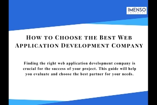 How to Choose the Best Web Application Development Company