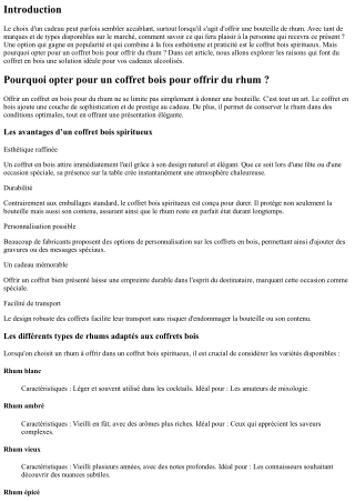 Pourquoi opter pour un coffret bois pour offrir du rhum ?