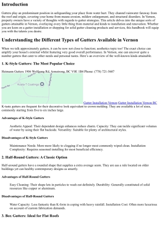 Understanding the Different Types of Gutters Available in Vernon
