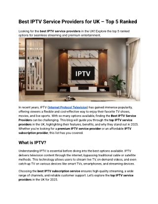 Best IPTV Service Providers for UK – Top 5 Ranked