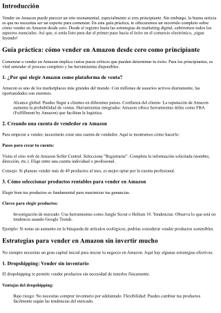 Guía práctica: cómo vender en Amazon desde cero como principiante