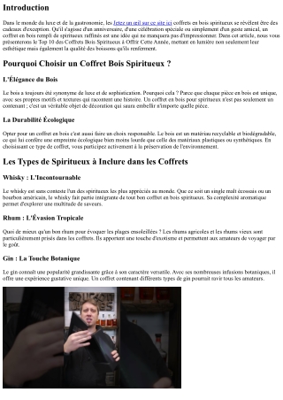Top 10 des Coffrets Bois Spiritueux à Offrir Cette Année