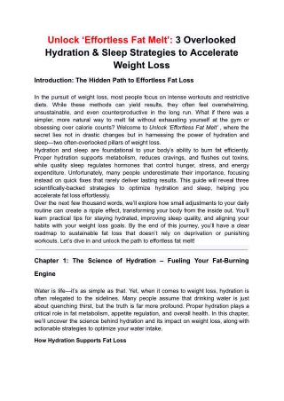 Unlock ‘Effortless Fat Melt’_ 3 Overlooked Hydration & Sleep Strategies to Accelerate Weight Loss