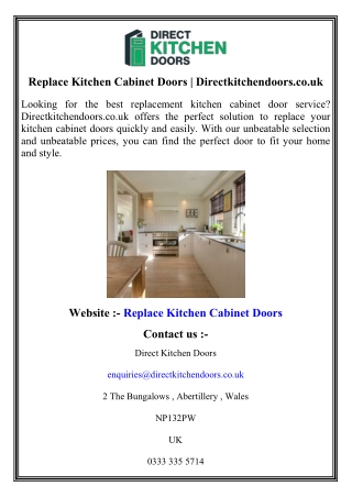 Replace Kitchen Cabinet Doors   Directkitchendoors.co.uk