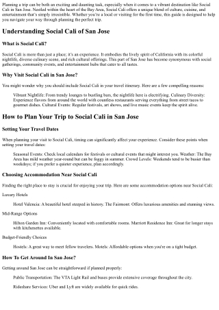 How to Plan Your Trip to Social Cali in San Jose