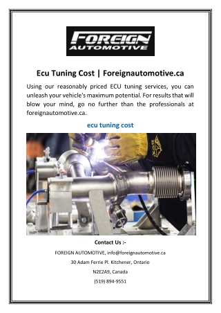 Ecu Tuning Cost | Foreignautomotive.ca