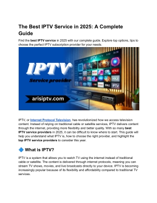 The Best IPTV Service Providers in 2025_ A Complete Guide