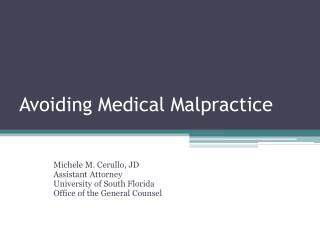 Avoiding Medical Malpractice