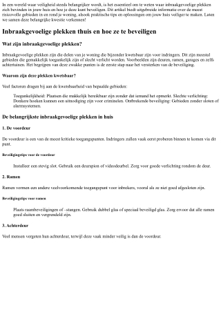 Inbraakgevoelige plekken thuis en hoe ze te beveiligen