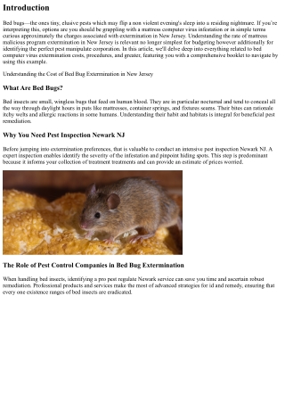 Understanding the Cost of Bed Bug Extermination in New Jersey