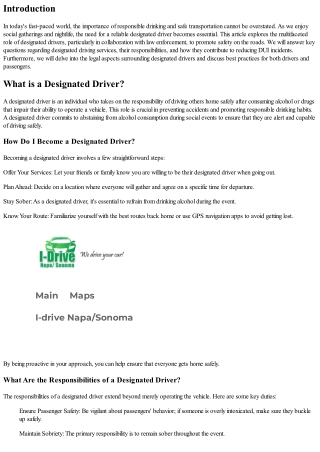 Working with Law Enforcement: The Role of a Designated Driver