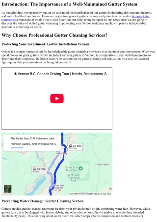 The Importance of Professional Gutter Cleaning in Maintaining Your Vernon Home