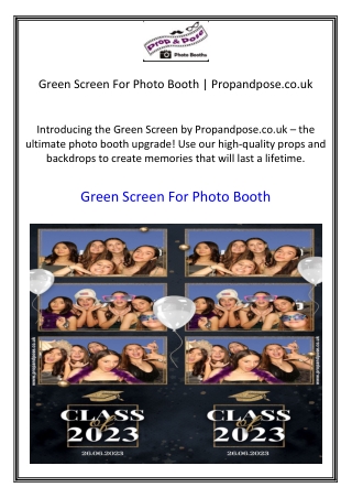 Green Screen For Photo Booth  Propandpose.co.uk