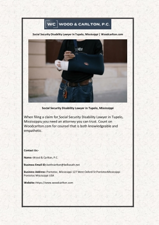Social Security Disability Lawyer in Tupelo, Mississippi