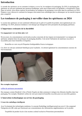 Les tendances de packaging à surveiller dans les spiritueux en 2024