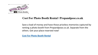 Cost For Photo Booth Rental Propandpose.co.uk