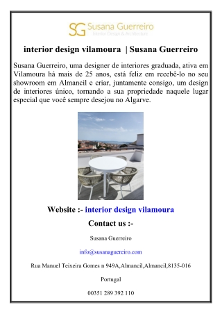 interior design vilamoura   Susana Guerreiro