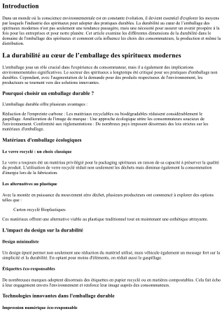 La durabilité au cœur de l’emballage des spiritueux modernes