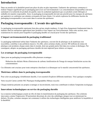 Packaging écoresponsable : L’avenir des spiritueux