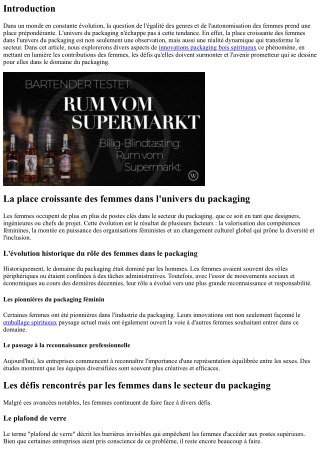 La place croissante des femmes dans l'univers du packaging.