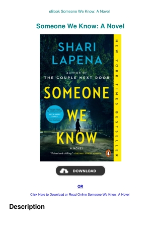 eBook Someone We Know A Novel