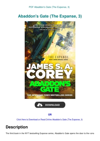 PDF Abaddon's Gate (The Expanse  3)