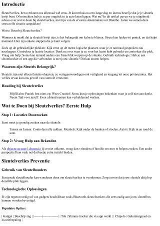 Wat te Doen bij Sleutelverlies? Advies van de Slotenmaker in Drenthe