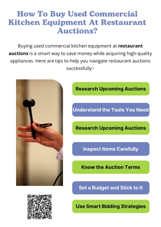 How To Buy Used Commercial Kitchen Equipment At Restaurant Auctions?
