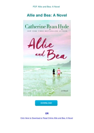 PDF Allie and Bea A Novel