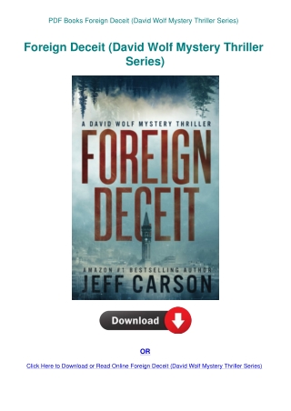 PDF Books Foreign Deceit (David Wolf Mystery Thriller Series)