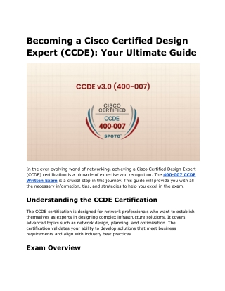 Becoming a Cisco Certified Design Expert (CCDE)_ Your Ultimate Guide