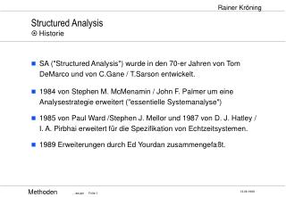 Structured Analysis ¤ Historie