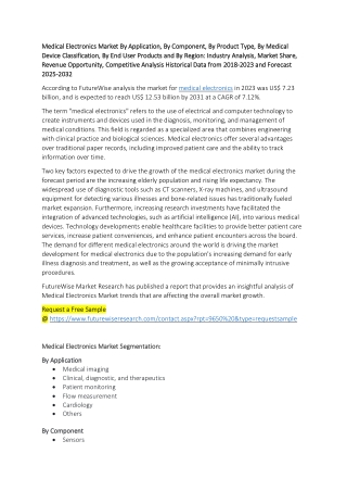 Navigating the Medical Electronics Market: Opportunities for Growth