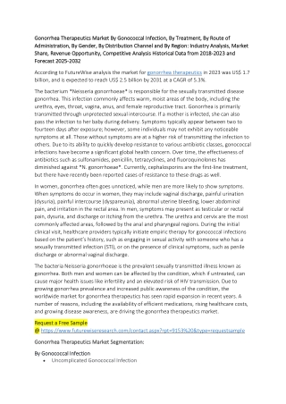 Gonorrhea Treatment Pipeline: Key Developments and Market Potential