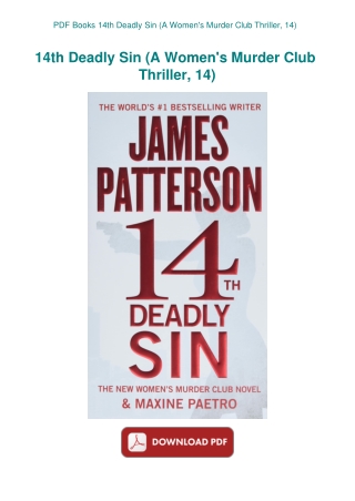 PDF Books 14th Deadly Sin (A Women's Murder Club Thriller  14)