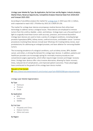 Urology Laser Market: Addressing the Demand for Non-Invasive Treatments